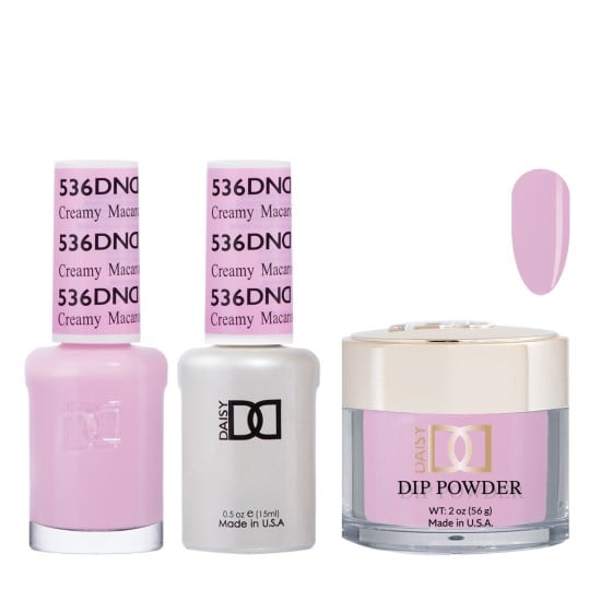 DND Dip Gel Polish Set #536 Cream Macaroon, 3pc Bundle Trio