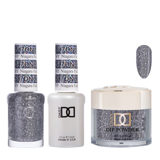 DND Dip Gel Polish Set #547 Niagara Falls, NY, 3pc Bundle Trio