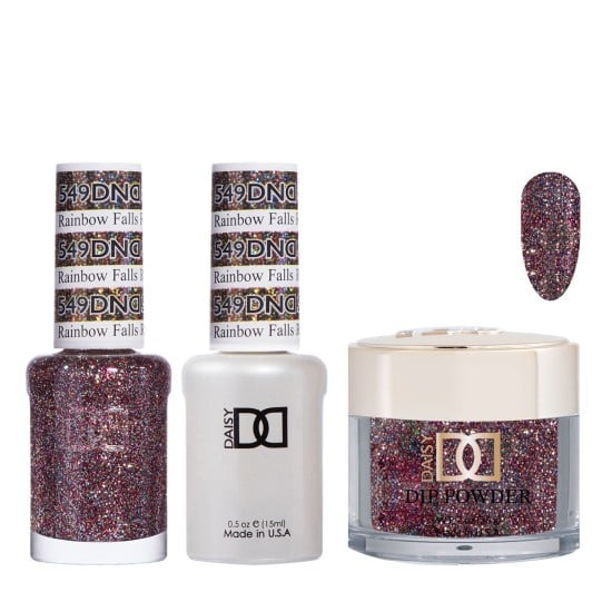 DND Dip Gel Polish Set #549 Rainbow Falls, HI, 3pc Bundle Trio