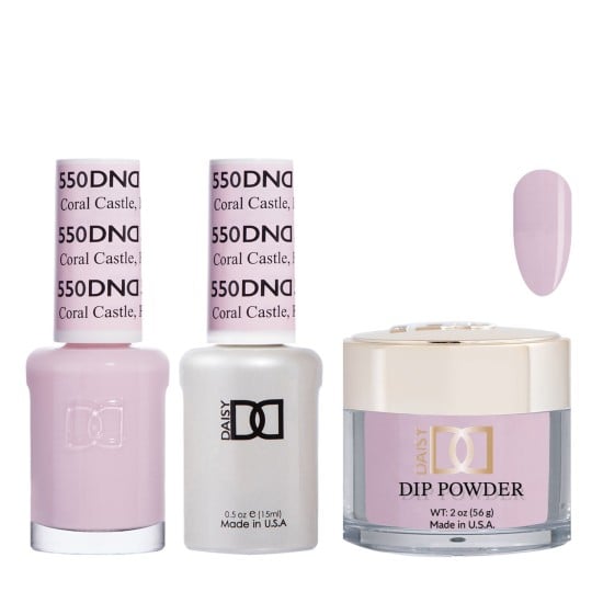 DND Dip Gel Polish Set #550 Coral Castle, FL, 3pc Bundle Trio