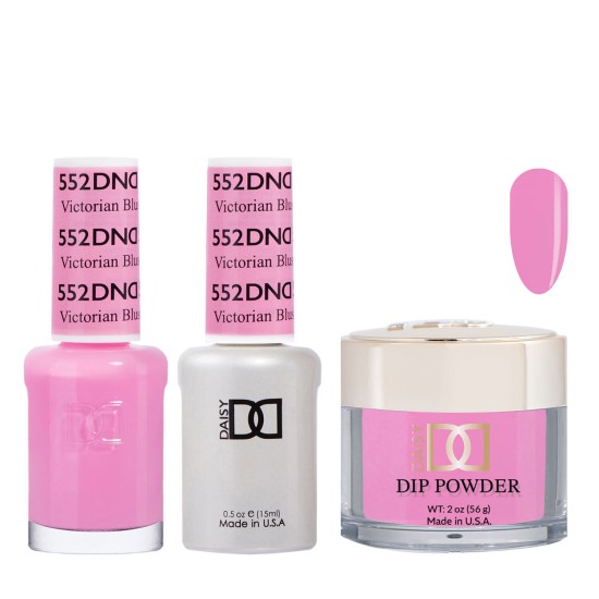 DND Dip Gel Polish Set #552 Victorian Blush, 3pc Bundle Trio