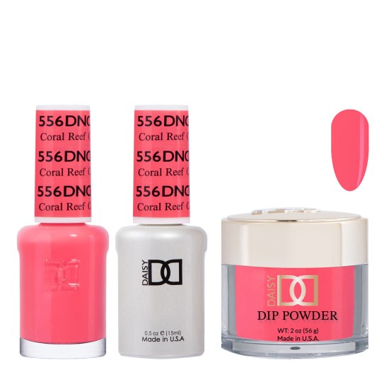 DND Dip Gel Polish Set #556 Coral Reef, 3pc Bundle Trio