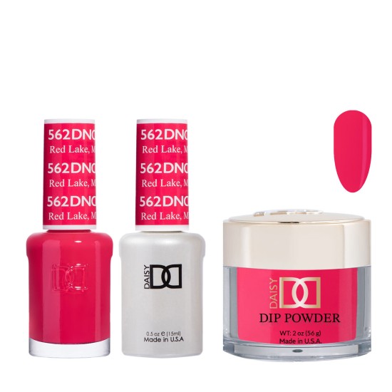 DND Dip Gel Polish Set #562 Red Lake, MN, 3pc Bundle Trio