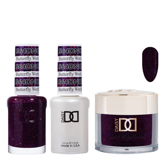 DND Dip Gel Polish Set #564 Butterfly World, FL, 3pc Bundle Trio