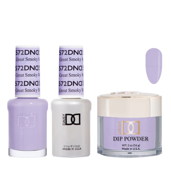 DND Dip Gel Polish Set #572 Great Smoky Mountain, TN, 3pc Bundle Trio
