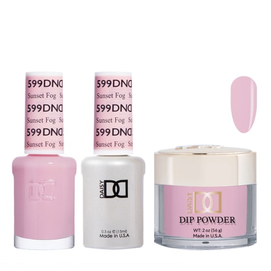 DND Dip Gel Polish Set #599 Sunset Fog, 3pc Bundle Trio
