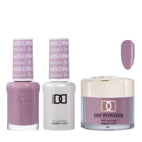 DND Dip Gel Polish Set #605 Dovetail, 3pc Bundle Trio