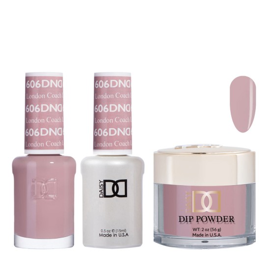 DND Dip Gel Polish Set #606 London Coach, 3pc Bundle Trio