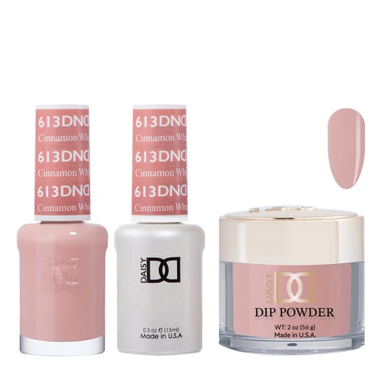 DND Dip Gel Polish Set #613 Cinnamon Whip, 3pc Bundle Trio