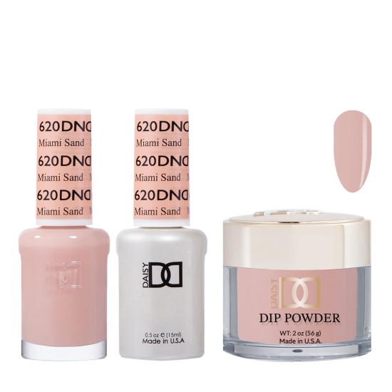 DND Dip Gel Polish Set #620 Miami Sand, 3pc Bundle Trio