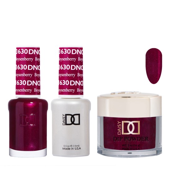 DND Dip Gel Polish Set #630 Boysenberry, 3pc Bundle Trio