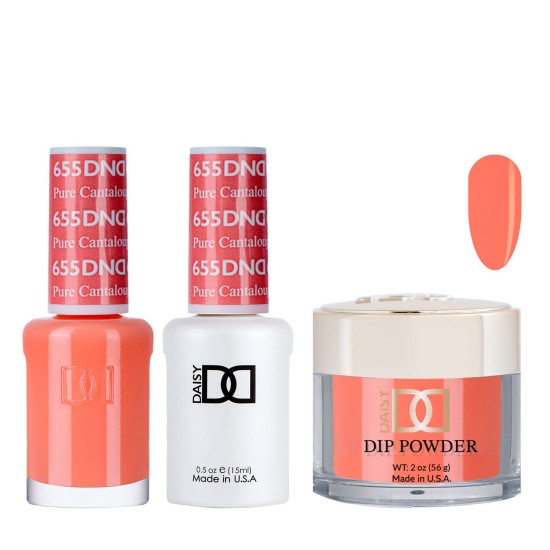 DND Dip Gel Polish Set #655 Pure Cataloupe, 3pc Bundle Trio
