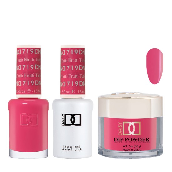 DND Dip Gel Polish Set #719 Tutti Frutti, 3pc Bundle Trio