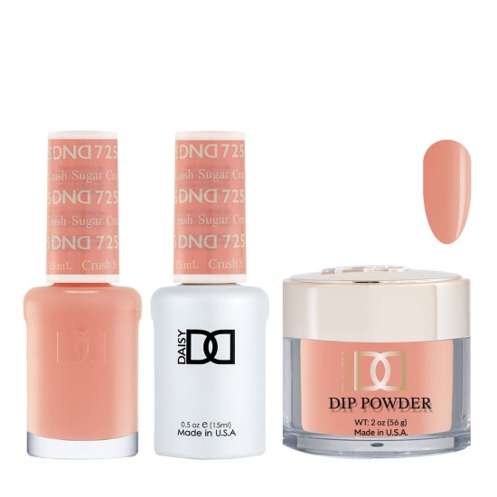 DND Dip Gel Polish Set #725 Sugar Crush, 3pc Bundle Trio