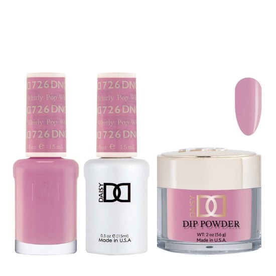 DND Dip Gel Polish Set #726 Whirly Pop, 3pc Bundle Trio