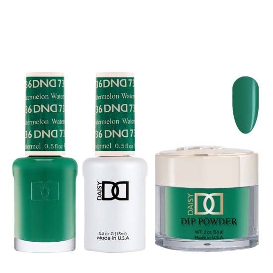 DND Dip Gel Polish Set #736 Watermelon, 3pc Bundle Trio