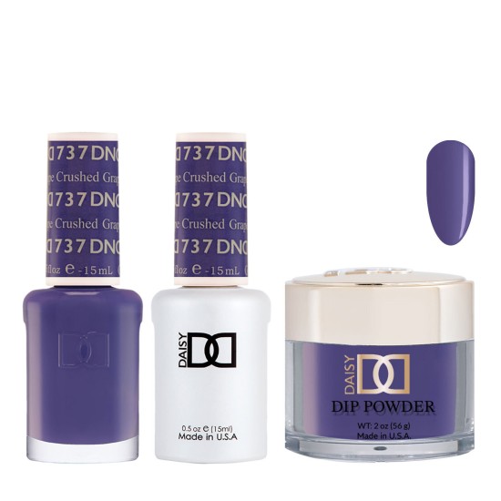 DND Dip Gel Polish Set #737 Crushed Grape, 3pc Bundle Trio