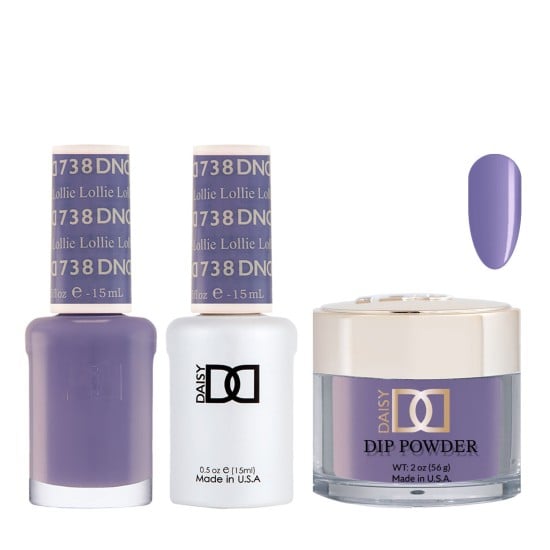 DND Dip Gel Polish Set #738 Lollie, 3pc Bundle Trio