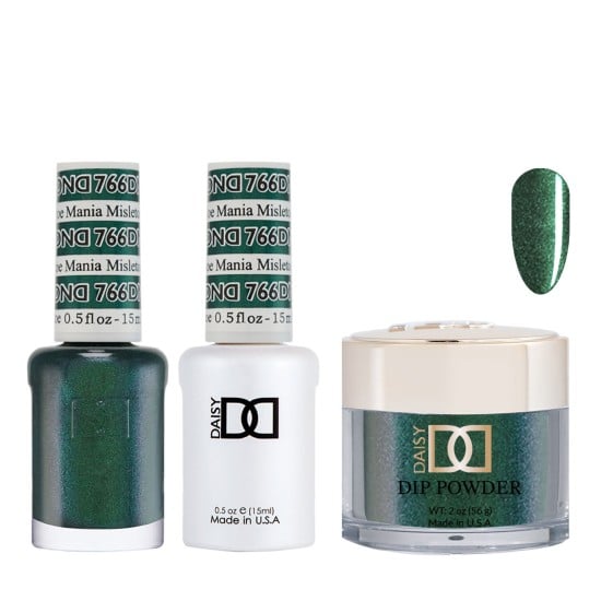 DND Dip Gel Polish Set #766 Misletoe Mania, 3pc Bundle Trio