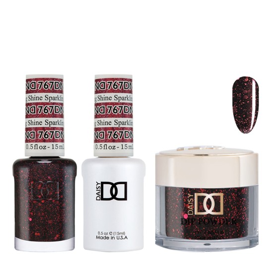 DND Dip Gel Polish Set #767 Sparkling Shine, 3pc Bundle Trio