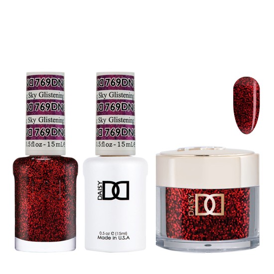 DND Dip Gel Polish Set #769 Glistening Sky, 3pc Bundle Trio