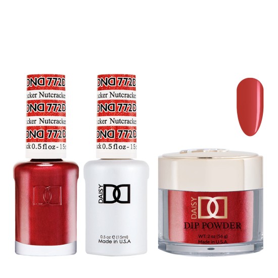 DND Dip Gel Polish Set #772 Nutcracker, 3pc Bundle Trio