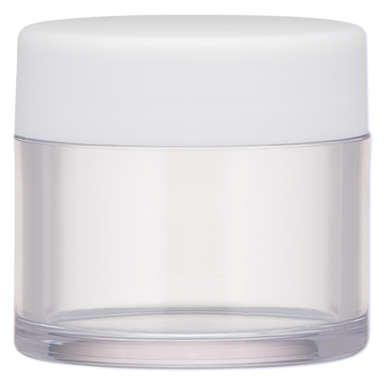 Burmax Clear Jar with White Twist Cap, 50 mL