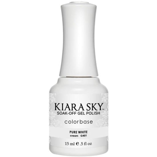 KiaraSky Gel #401 Pure White, 0.5oz