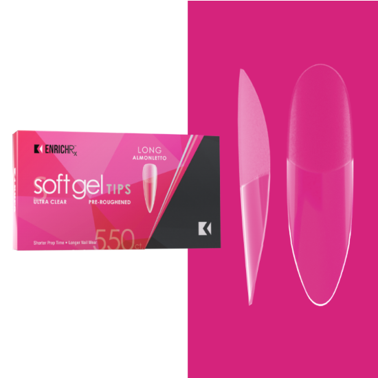 Kupa Gelfinity EnrichRx Soft Gel Tips Almondletto Medium, 550pc