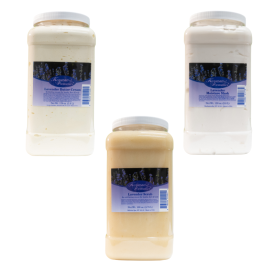 Keyano Lavender 3pc Set Butter Cream, Mask, Scrub 1Gal