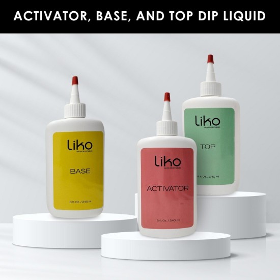Liko Activator, Base, and Top Dip Liquid, 8 fl oz Value Size