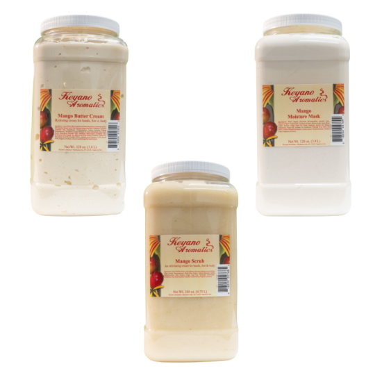 Keyano Mango 3pc Set Butter Cream, Mask, Scrub 1Gal