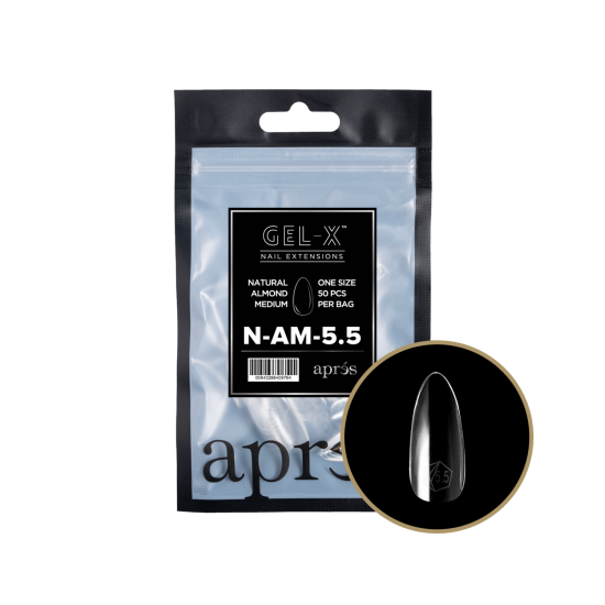 APRÉS  Natural Almond Medium Size 5.5, Refill Tips