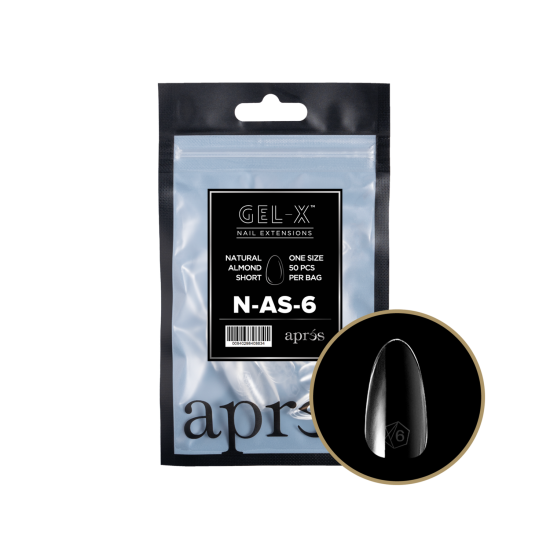 APRÉS  Natural Almond Short Size 6, Refill Tips