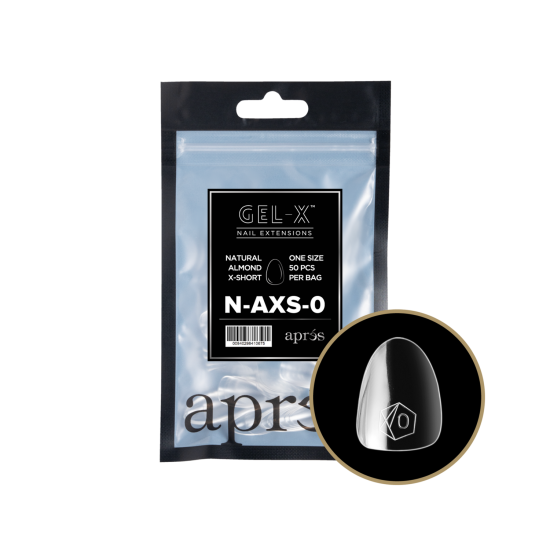 Apres Gel X Natural Almond Extra Short Size 0 Refill Natural Tips
