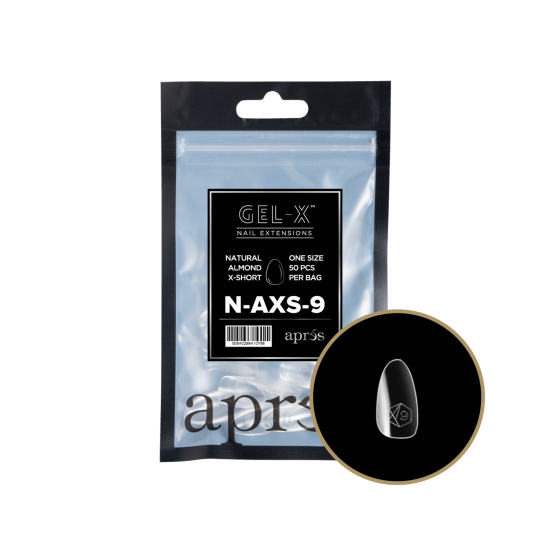 Aprés Gel-X Natural Almond Extra Short Size 09, Refill Tips