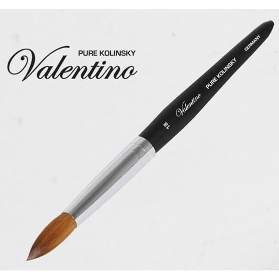 Valentino Kolinsky Black Wood Chrome Ferrule Size #18