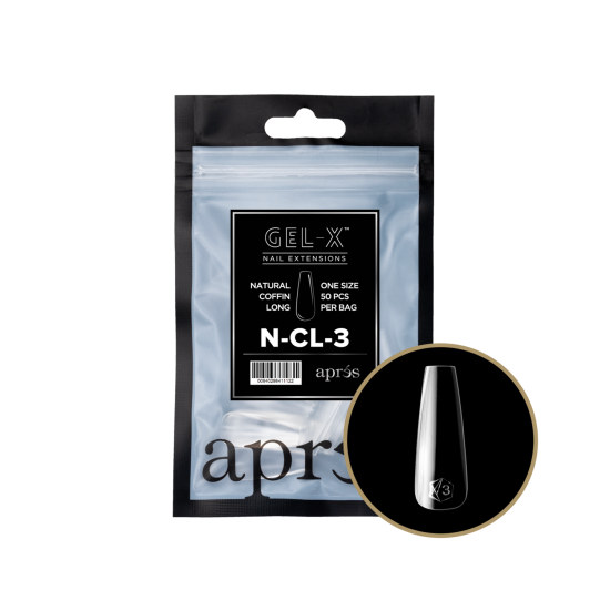 APRÉS  Natural Coffin Long Size 03, Refill Tips