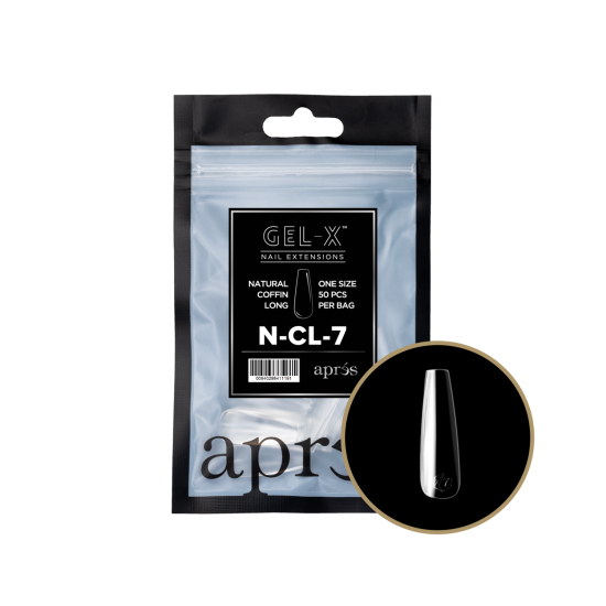 APRÉS  Natural Coffin Long Size 07, Refill Tips