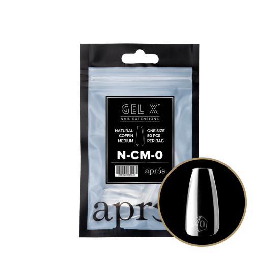 APRÉS  Natural Coffin Medium Size 0, Refill Tips