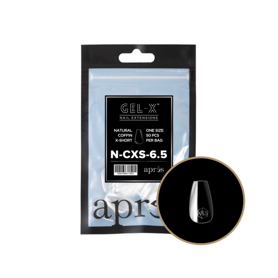 Apres Gel X Natural Coffin Extra Short Size 6.5 Refill Tips
