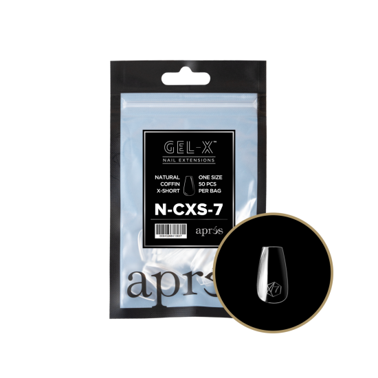 Apres Gel X Natural Coffin Extra Short Size 07 Refill Tips
