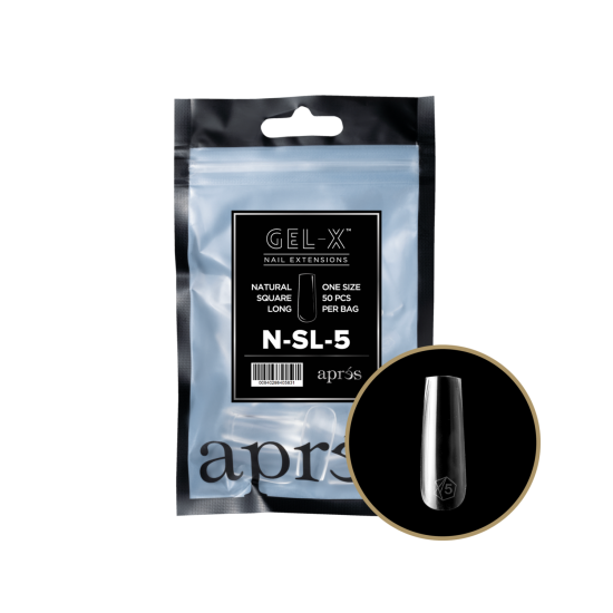 APRÉS  Natural Square Long Size 05, Refill Tips