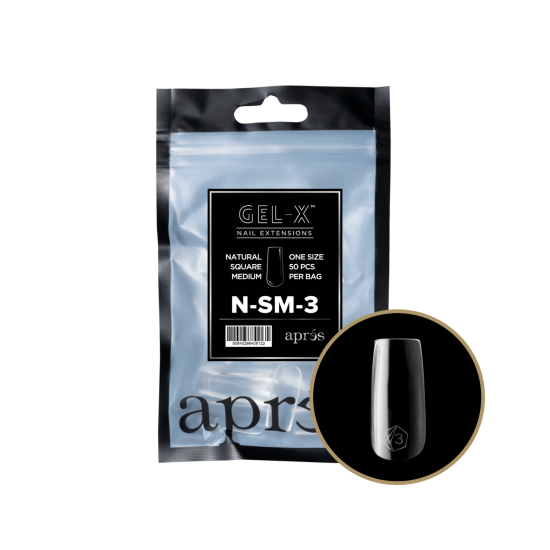 APRÉS  Natural Square Medium Size 03, Refill Tips
