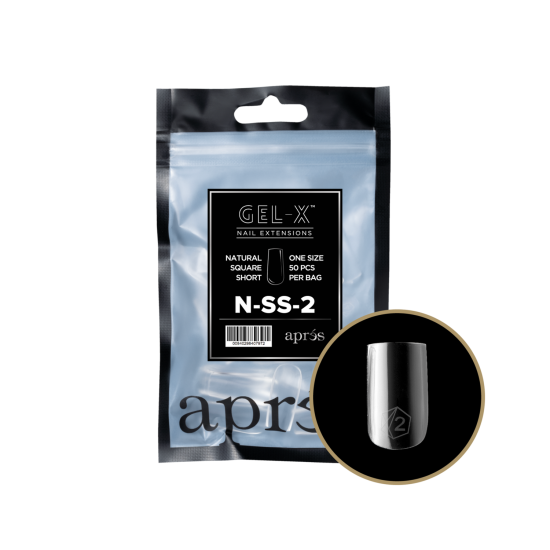 APRÉS  Natural Square Short Size 02, Refill Tips