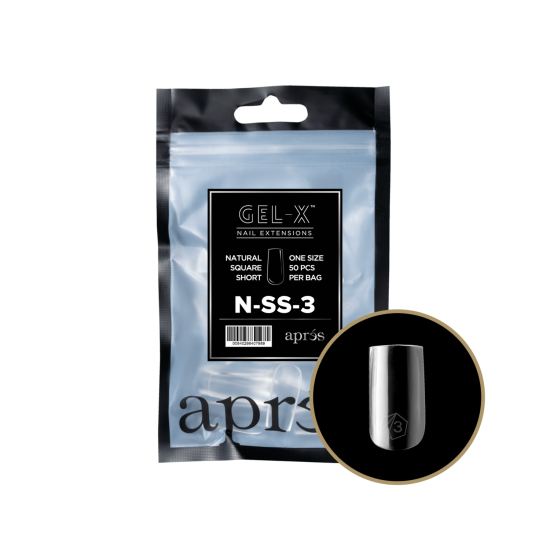 APRÉS  Natural Square Short Size 03, Refill Tips