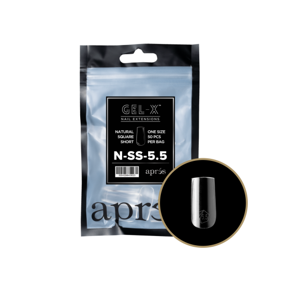 APRÉS  Natural Square Short Size 5.5, Refill Tips