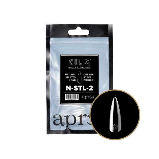 APRÉS  Natural Stiletto Long Size 02, Refill Tips
