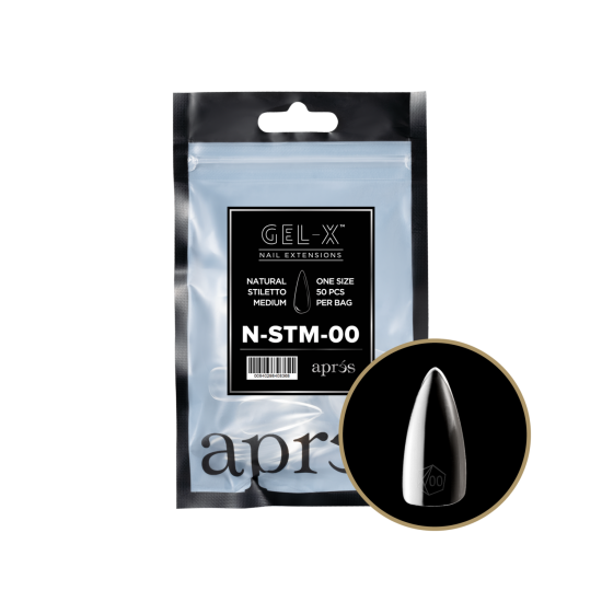 APRÉS  Natural Stiletto Medium Size 00, Refill Tips