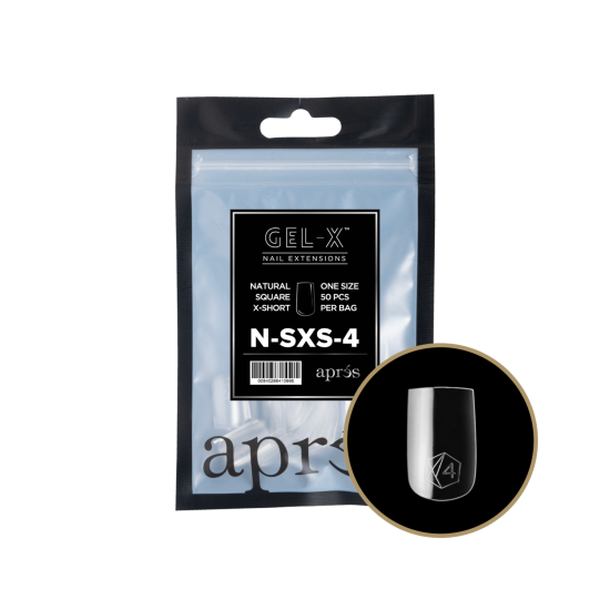 Apres Gel X Natural Square Extra Short Size 04 Refill Tips